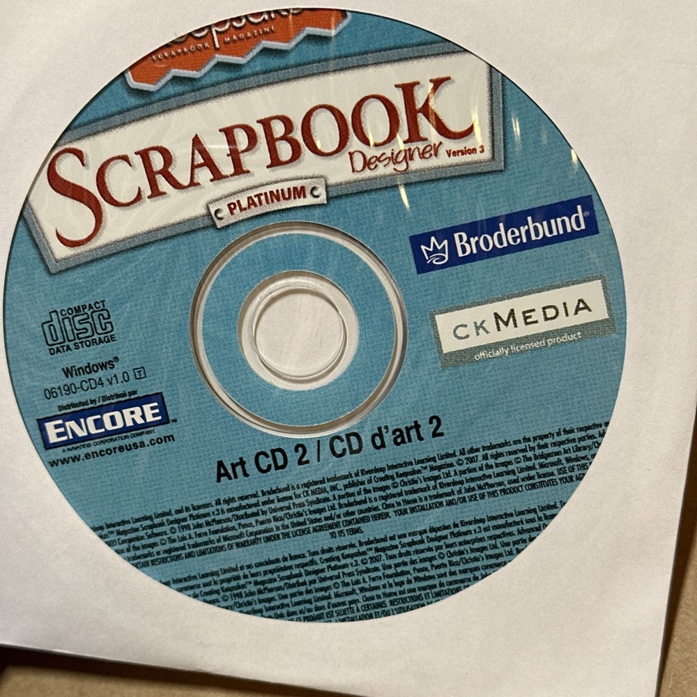 Broderbund Creating Keepsakes Scrapbooking Designer PC Software CD 4 Disks