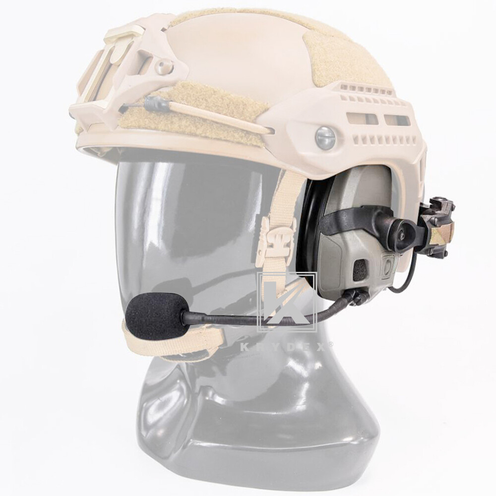 KRYDEX FCS AMP Tactical Headset Pickup Noise Reduction Earmuf fo Shooting Helmet