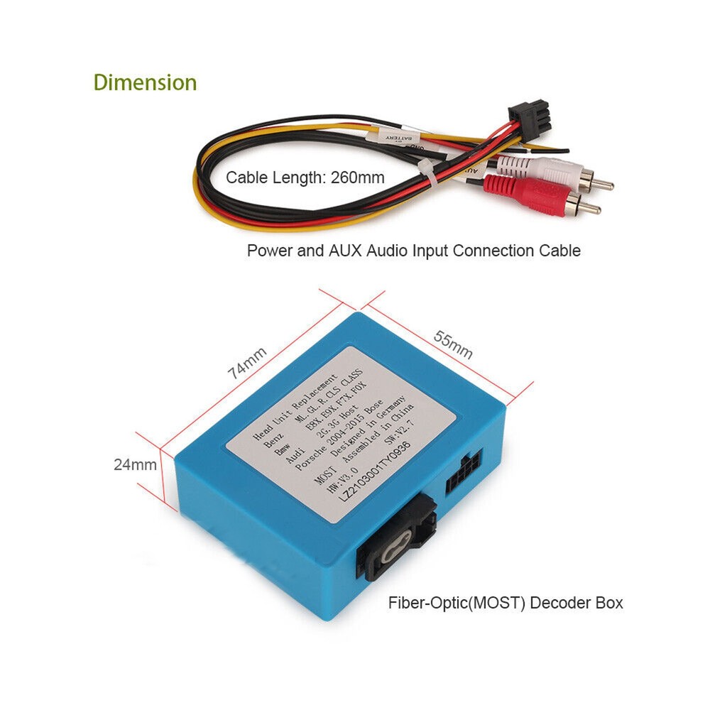 Optical Fiber Decoder Box for Mercedes-Benz S/SL/C/CL/CLK/E/ML BMW E46 E90 E39