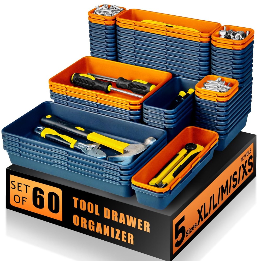 Tool Box Organizer Tray for Rolling Tool Chest  60PCS Storage Solution