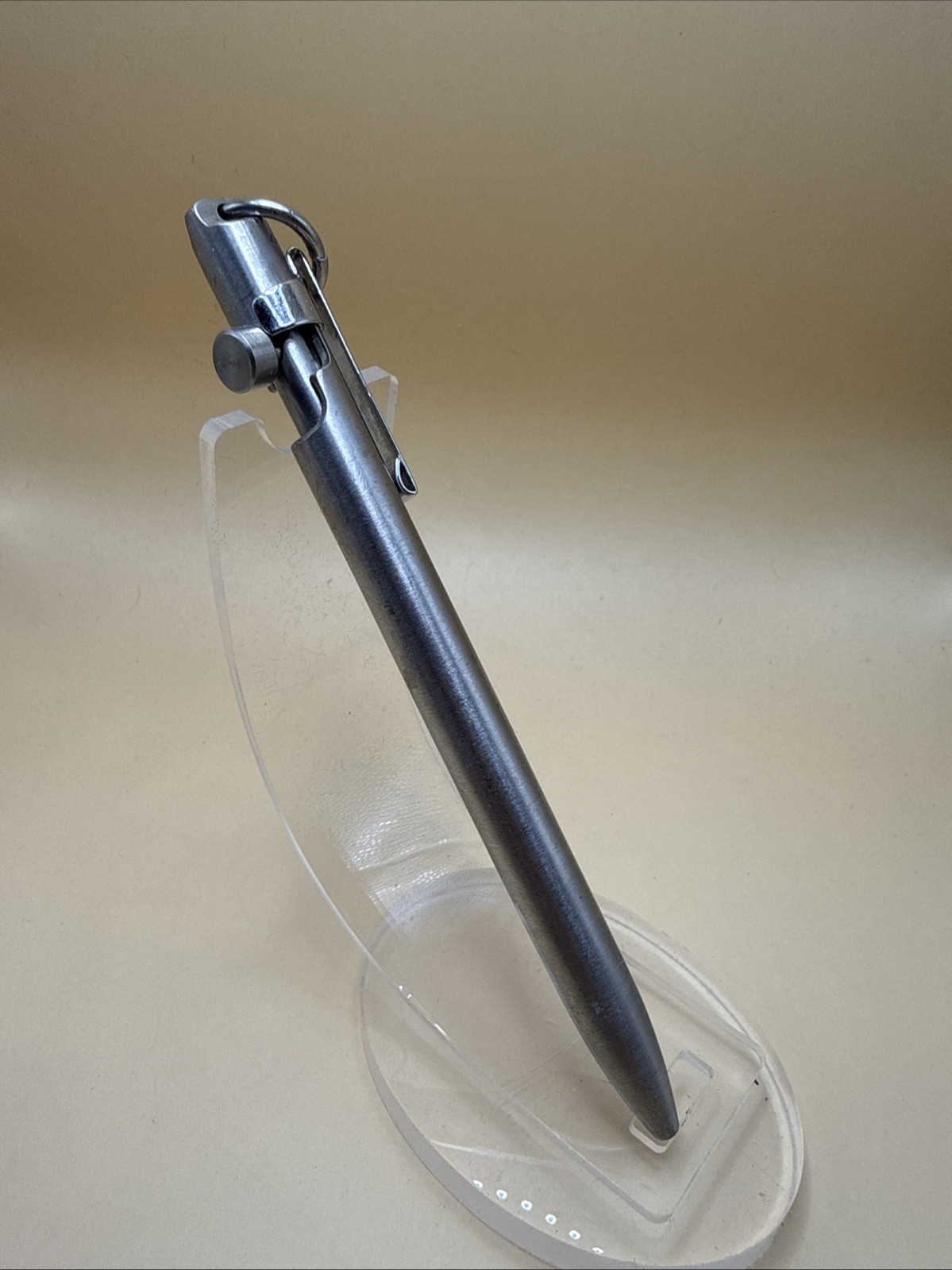 Stainless Steel Bolt Action Pen With Clip