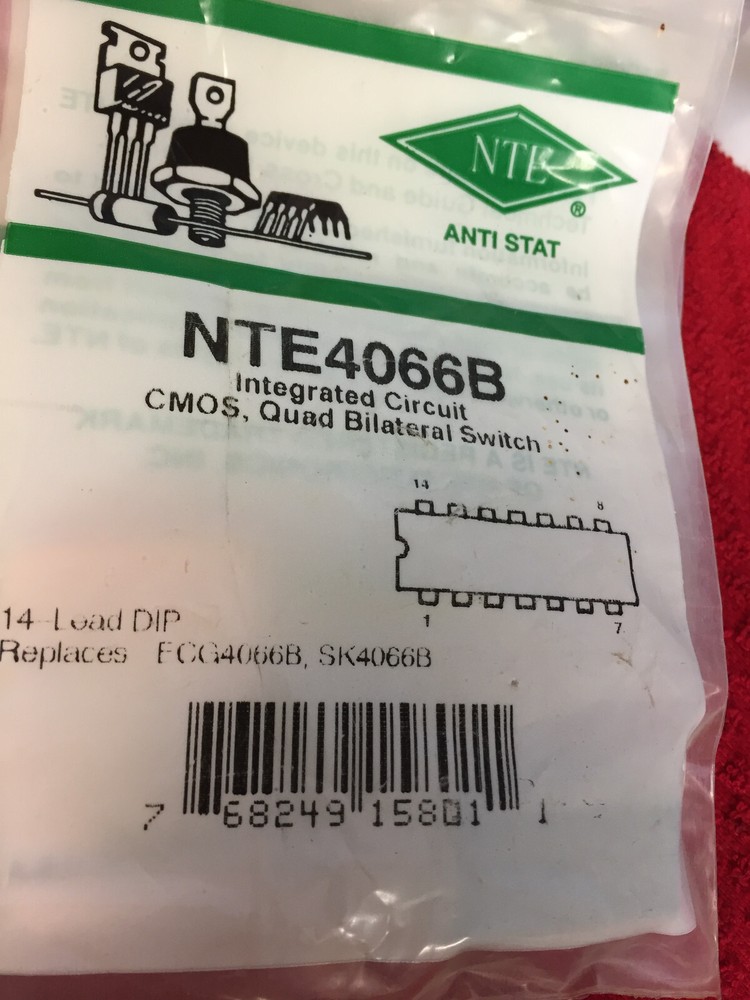 NTE4066B  	 IC QUAD BILATERAL SWITCH 14DIP