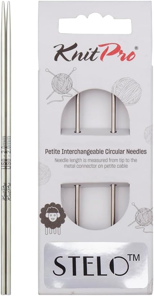 KnitPro Stelo Petite Interchangeable Circular Knitting Needles 5" Size 0-2