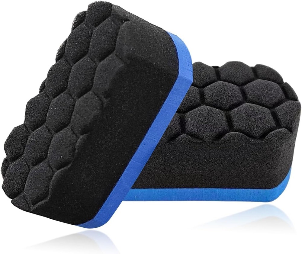 2 PCS , Easy Grip Hex Logic Tire Shine Dressing Applicator Sponge, Universal ...