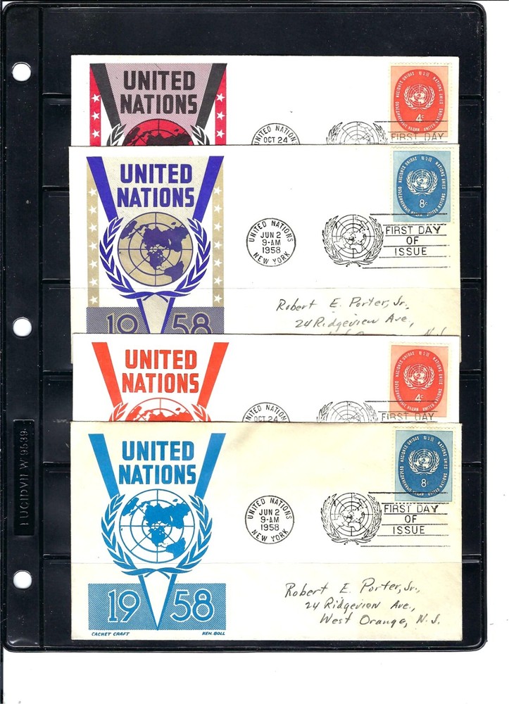 1958 REGULAR ISSUE FDC's (12) (Scott# 63 & 64) - MIXED CACHETS (311A)