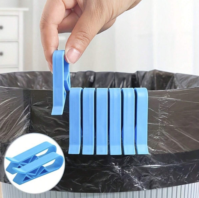 10PCS Trash Bag Clips Anti-Slip Garbage Bin Clamp for Home Use - NEW