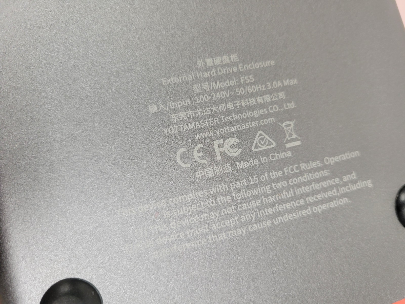 Yottamaster 5 Bay External Hard Drive Enclosure FS5 150W 10Gbps USB3.0 | C240