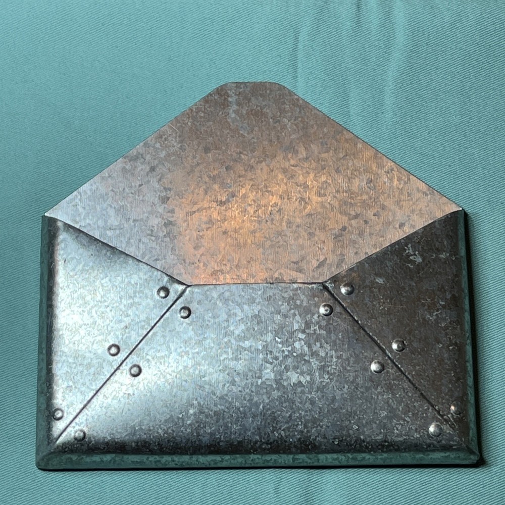 Wall mount metal envelope mail holder galvanized