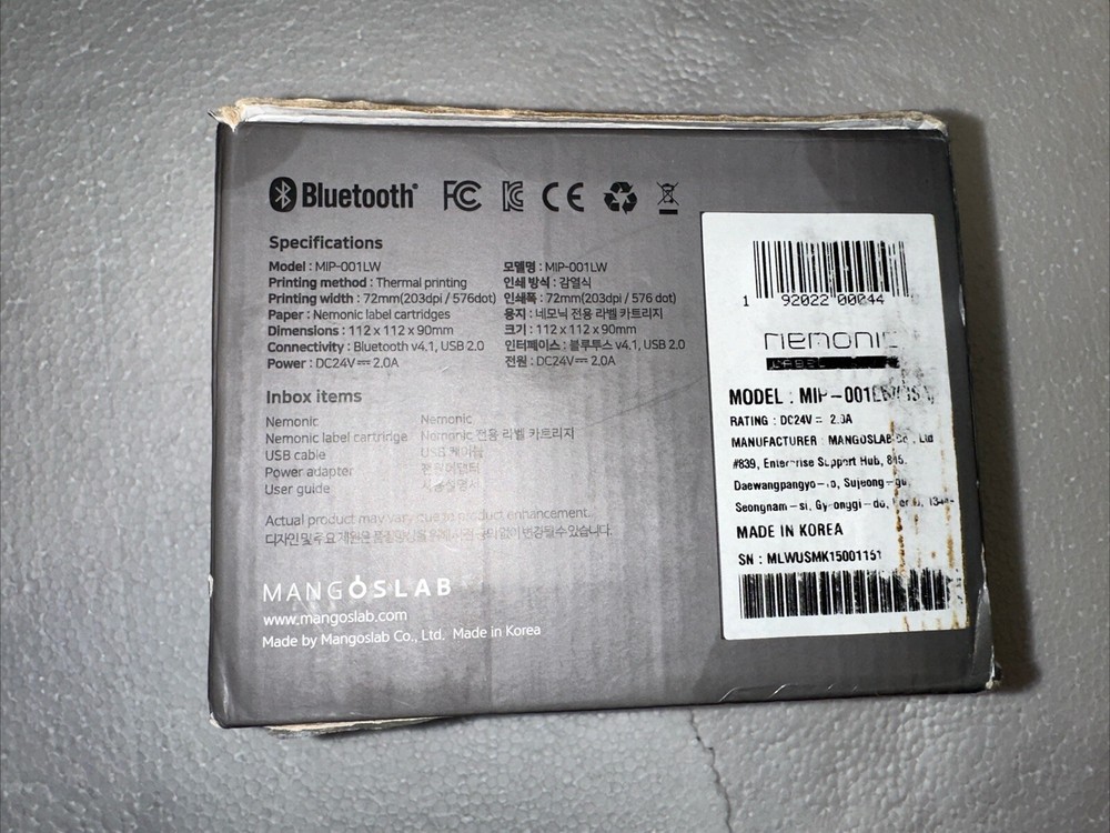 Nemonic Label Printer MIP-001LW | Durable Bluetooth Thermal Label Printer for...
