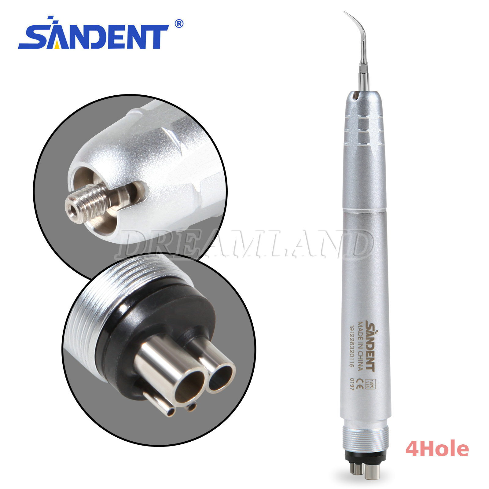 USA Dental Ultrasonic Air Perio Scaler Handpiece Hygienist 2 4 Holes with 3 Tips