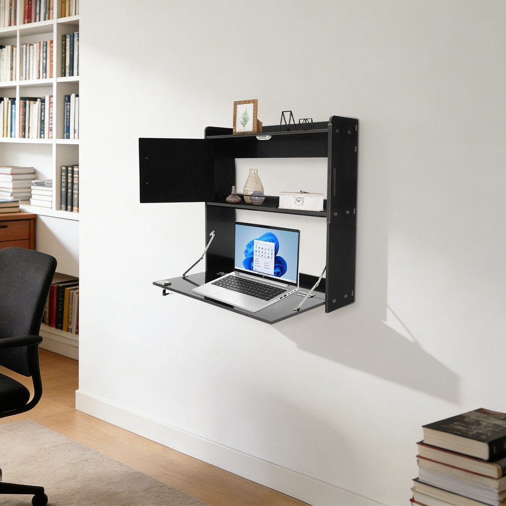 Wall Mounted Desk Cabinet Multifunctional Fold Down Laptop Table Folding Table