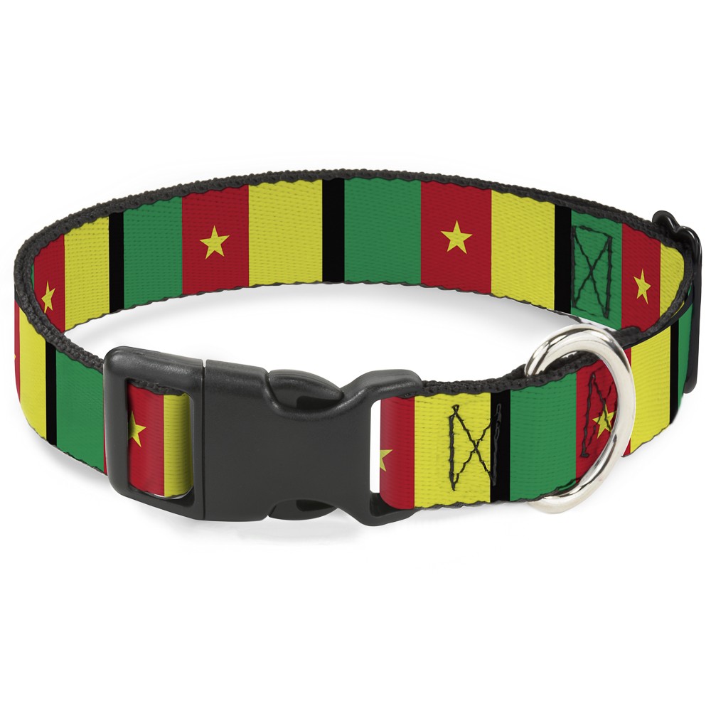 Plastic Clip Collar Cameroon Flags Large 15-24"