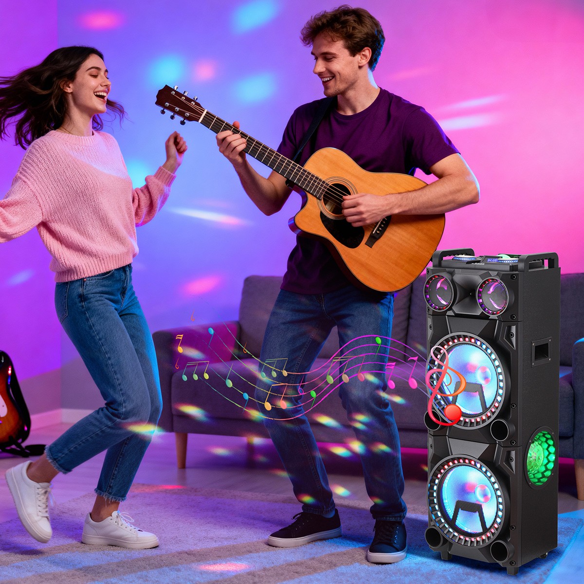 18500W Portable Bluetooth Speaker Sub woofer Heavy Bass Sound Party System w/Mic