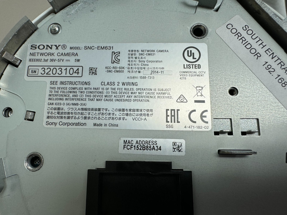 Sony SNC-EM631 Indoor Vandal-Resistant Network Mini-Dome Security Camera