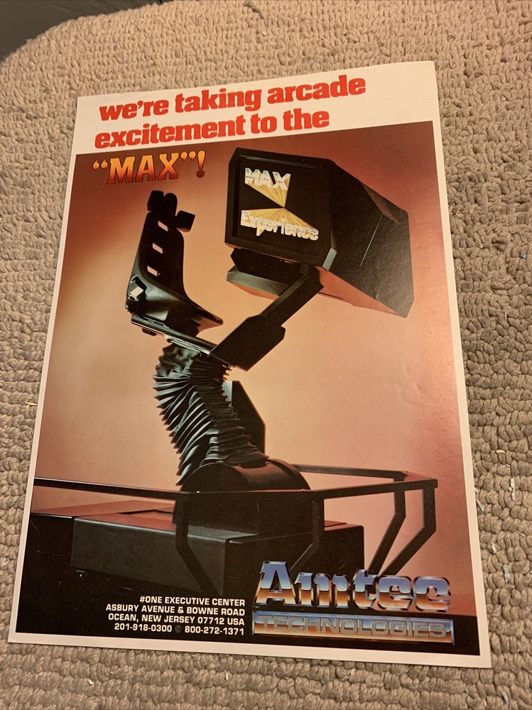 original NOS Max Experience Amtec ARCADE GAME  FLYER