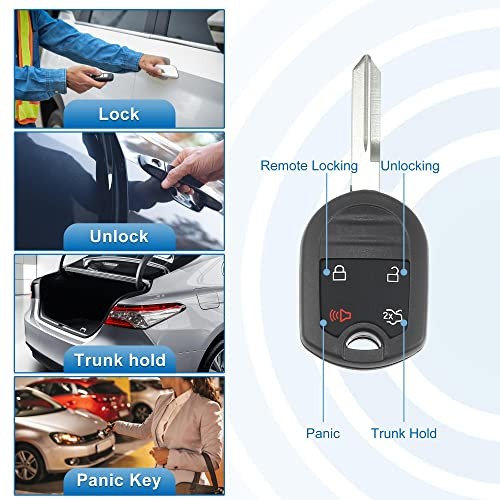 4 Button Car Keyless Entry Remote Control Replacement Key Fob Proximity Smart