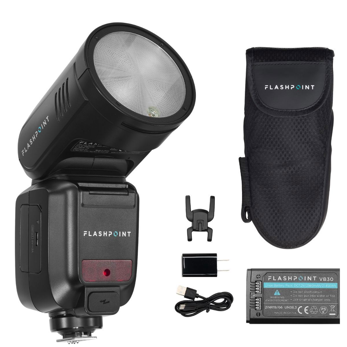 Flashpoint X100 TTL R2 On Camera Li-on Round Head Flash For Canon, Godox V100 C
