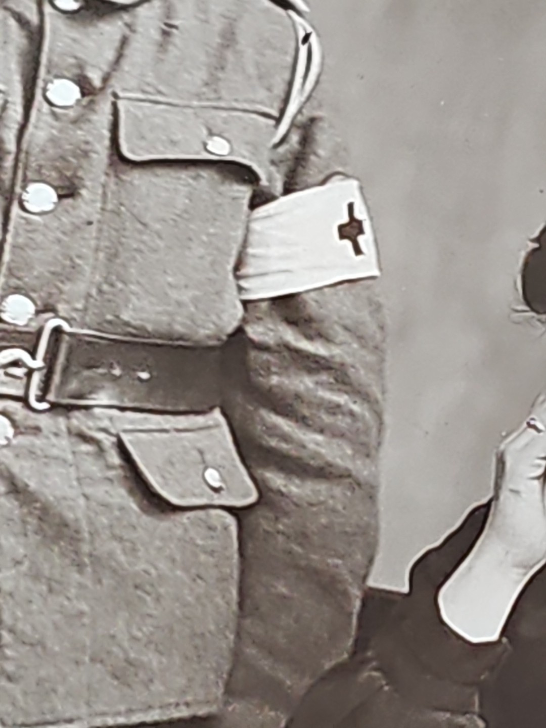 WW1 RPPC Photo UK British Red Cross Medic And Wife Named P14 Type Belt