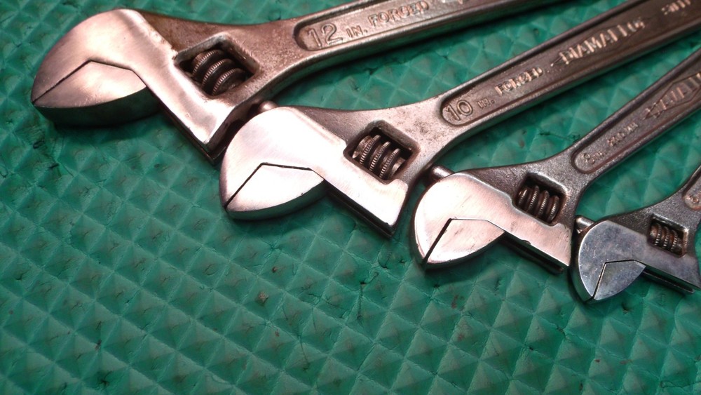4 PCS. "DIAMALLOY" U.S.A. ADJUSTABLE END WRENCHES