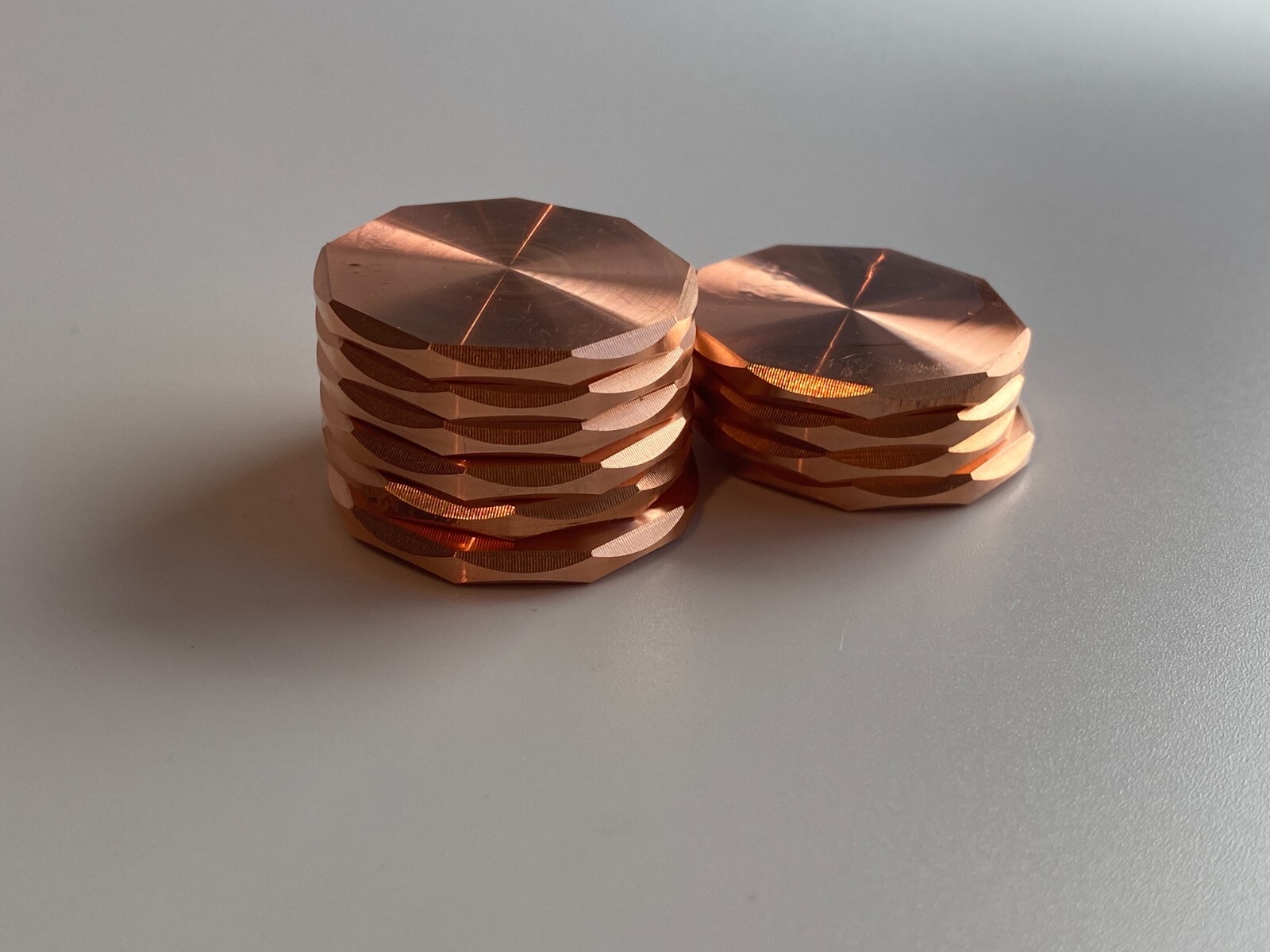 Copper Coin Blanks - 1 1/4 " x 1/8" - American Made - Machined Finish