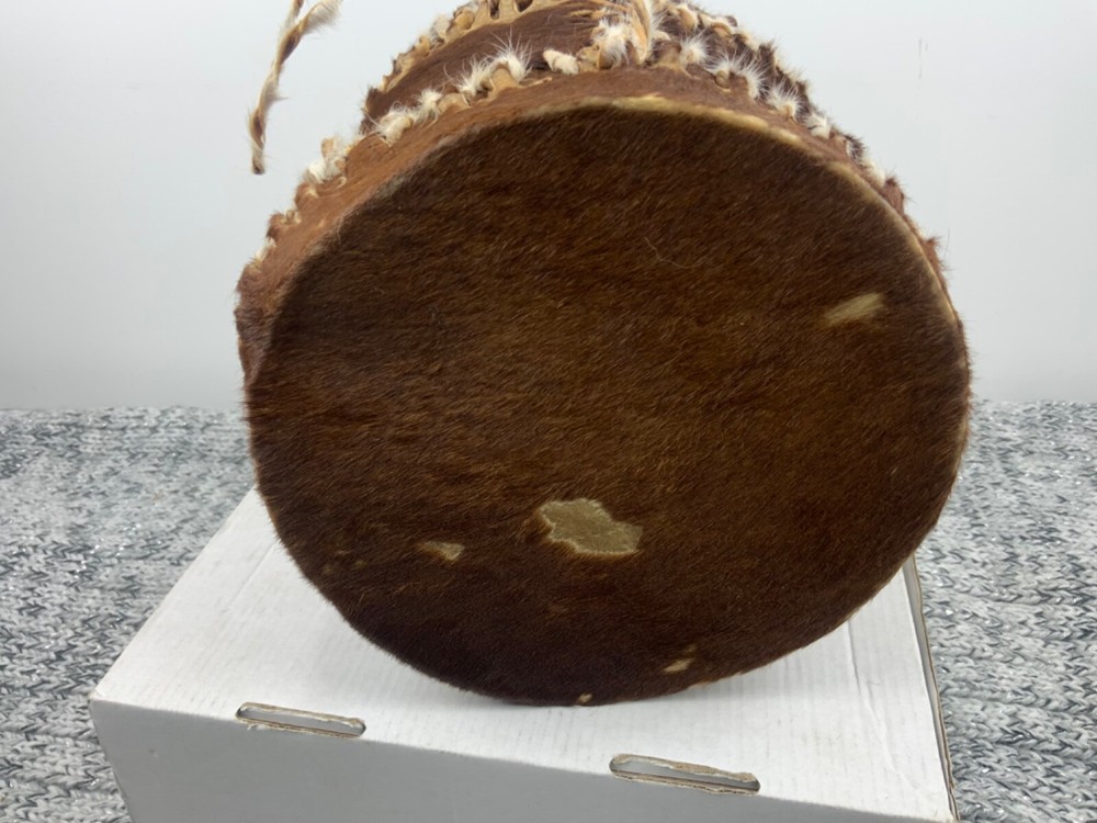Stretched Cowhide Drum Small Native American?