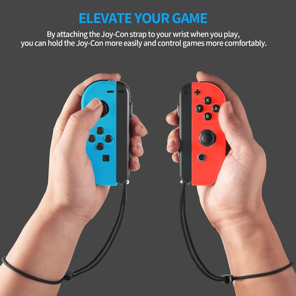 MOSAHOLL Wrist Strap for Switch Joycon – 2 Pack Lanyard Replacement Black