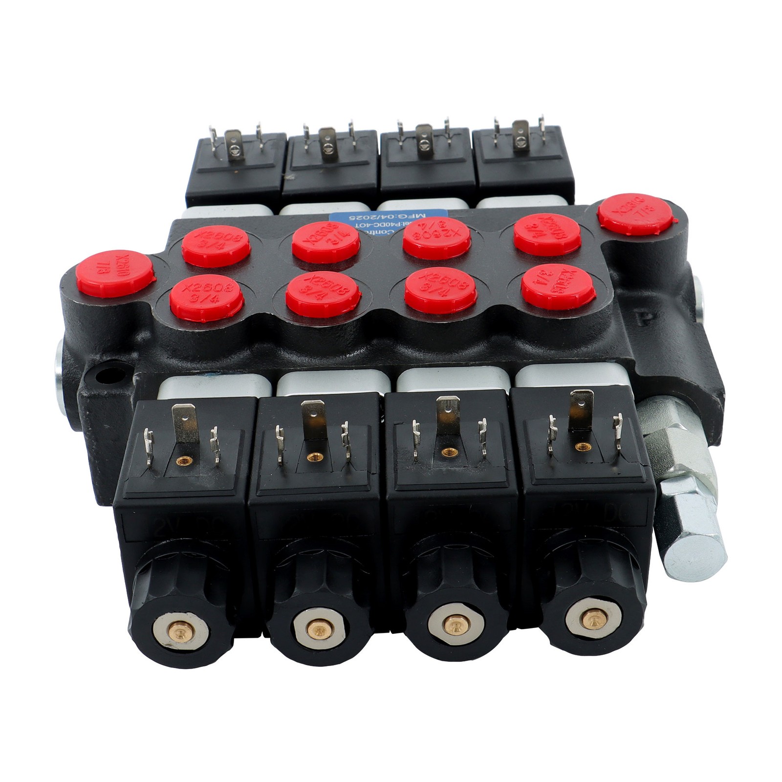 Heavy Duty 4 Spool Hydraulic Control Valve 12V DC 13 GPM 3600 PSI