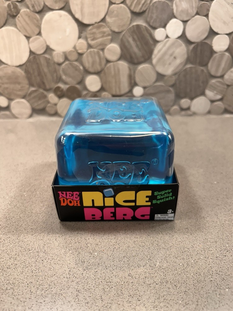 NeeDoh Nice Berg Blue XL Giant Niceberg Solid Squish Cube Ice Block - IN HAND