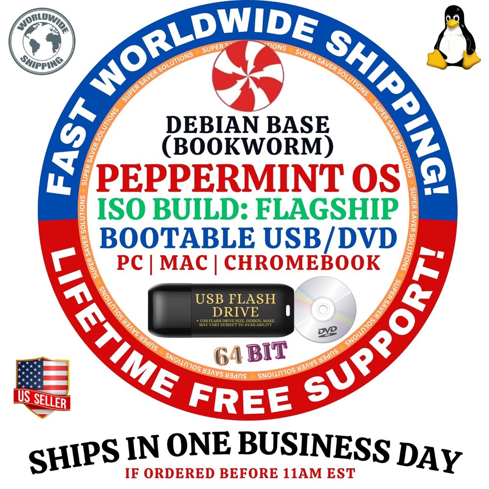 PEPPERMINT LINUX ISO FLAGSHIP, FULLY LOADED, MINI BUILDS, GNOME FLASHBACK DEBIAN