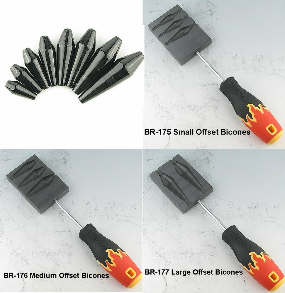 OFFSET BICONE Graphite Molds, 4 Versions, Premier Graphite Glass Tool