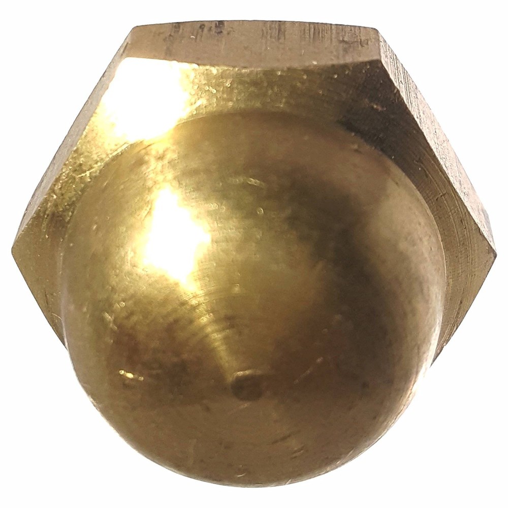1/4-20 Hex Cap Nuts Solid Brass Grade 360 Commercial Plain Finish Quantity 25