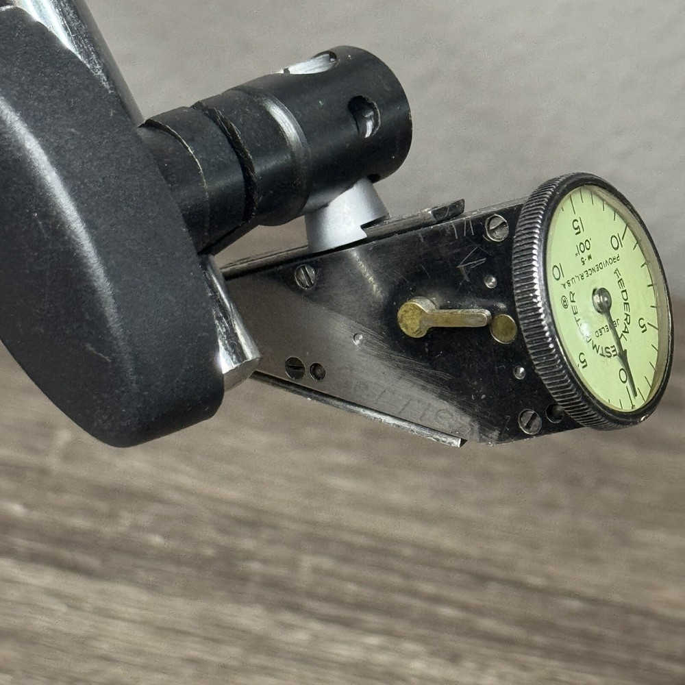 Federal Testmaster Dial Indicator Magnetic Base Holder Stand Model 5 .001”