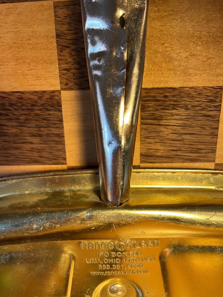 Copper Colored Metal Dustpan, Bent Handle