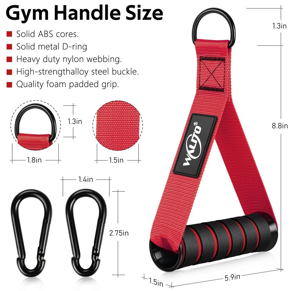 Exercise Handles, Replacement Cable Machine Attachments for Home Gym Equipmen...