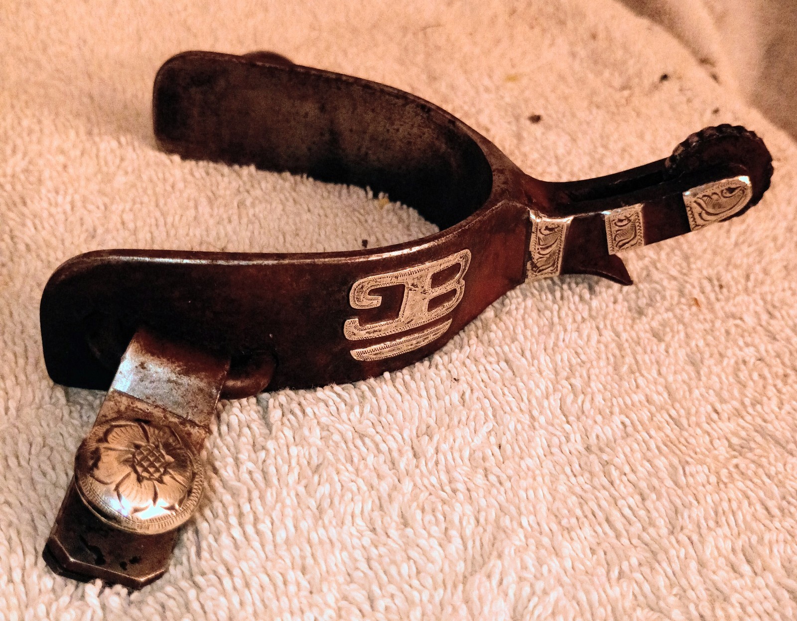 Nice Vintage Kurtis Rudelbach Hand Made Western Spurs Sterling Silver Mounted