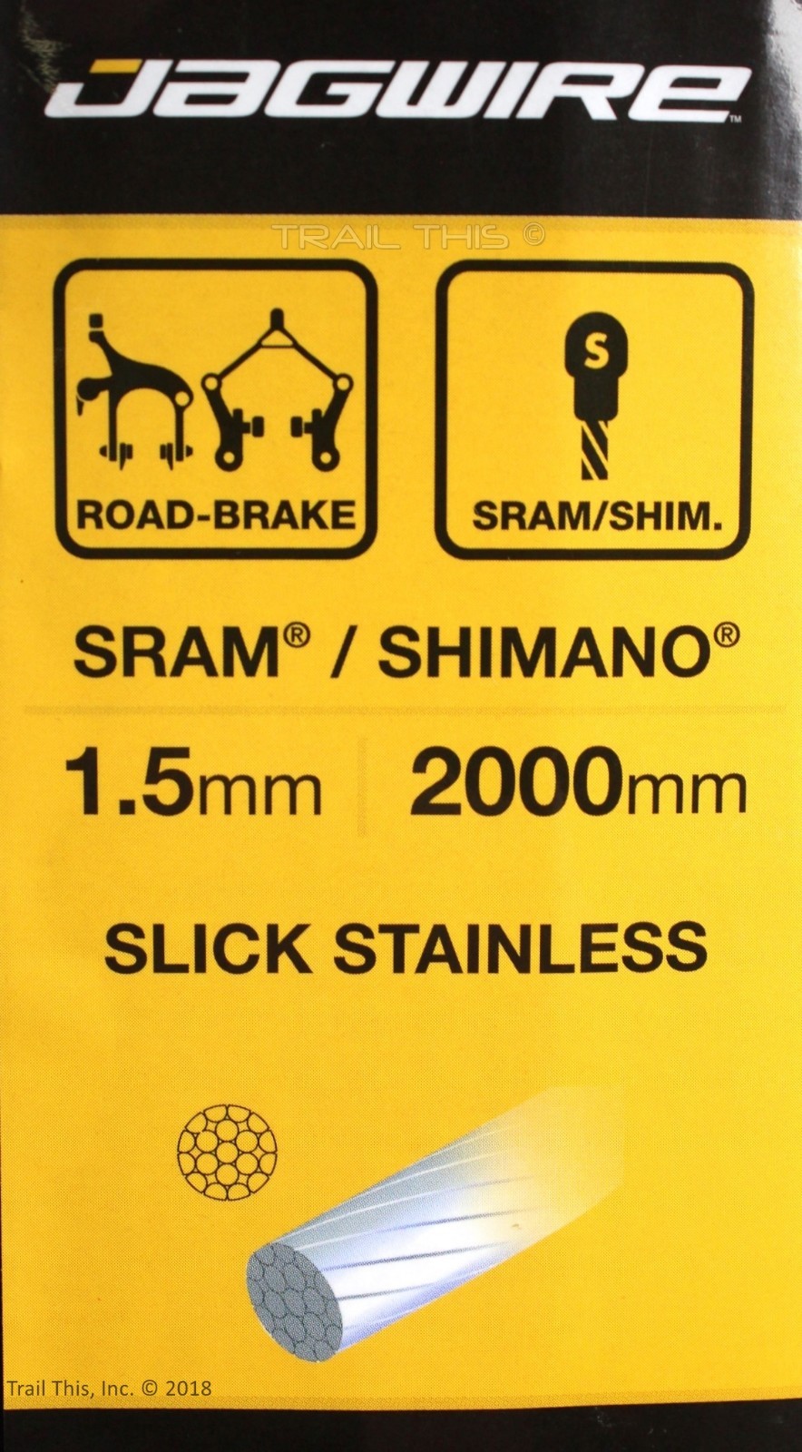 10 x Jagwire Slick Stainless Road Brake Cables 1.5mm x 2000mm for SRAM Shimano