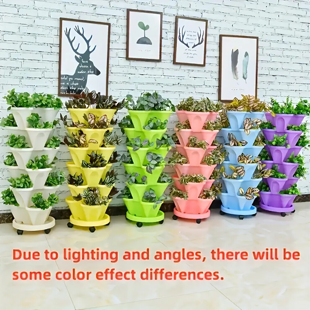 5-Tier Stackable Planters Vertical Planter Garden Flower Pot Planting Container