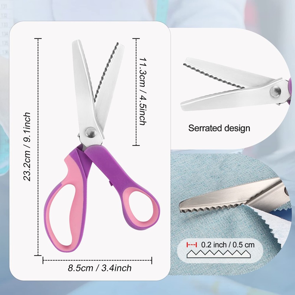Pinking Shears for Fabric Cutting, Zig Zag Scissors, Scrapbook Scissors Decor...
