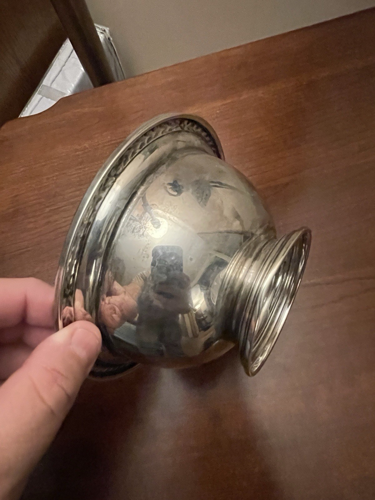 Vintage International Sterling 114 Grams Silver Footed Bowl Dish Rim Decoration