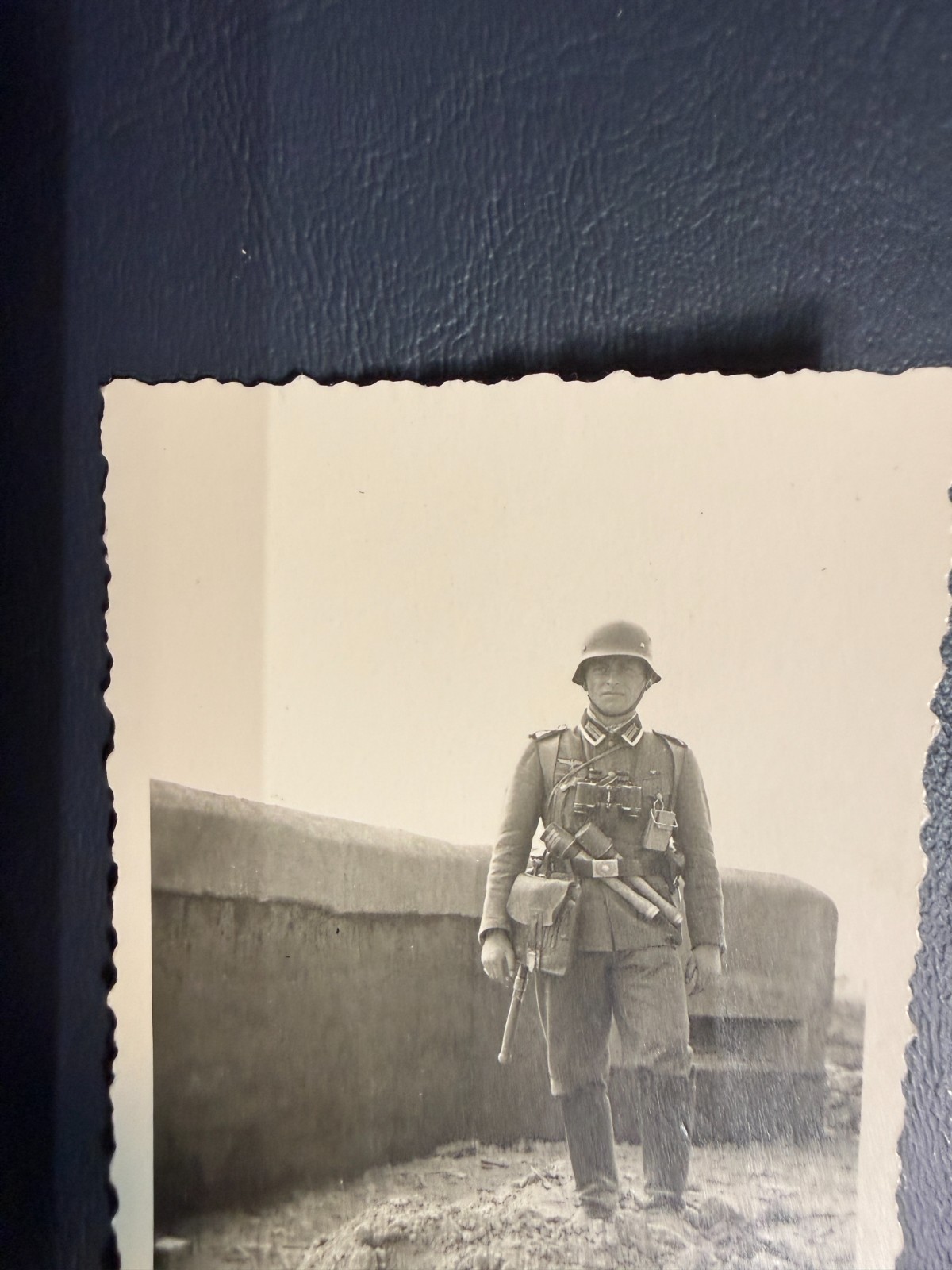 Vintage German Soldier WWII Era Original Black White Photo Military Uniform