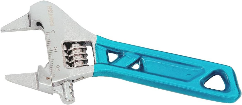 Extra Slim Jaw 4-Inch Adjustable Wrench, Silver