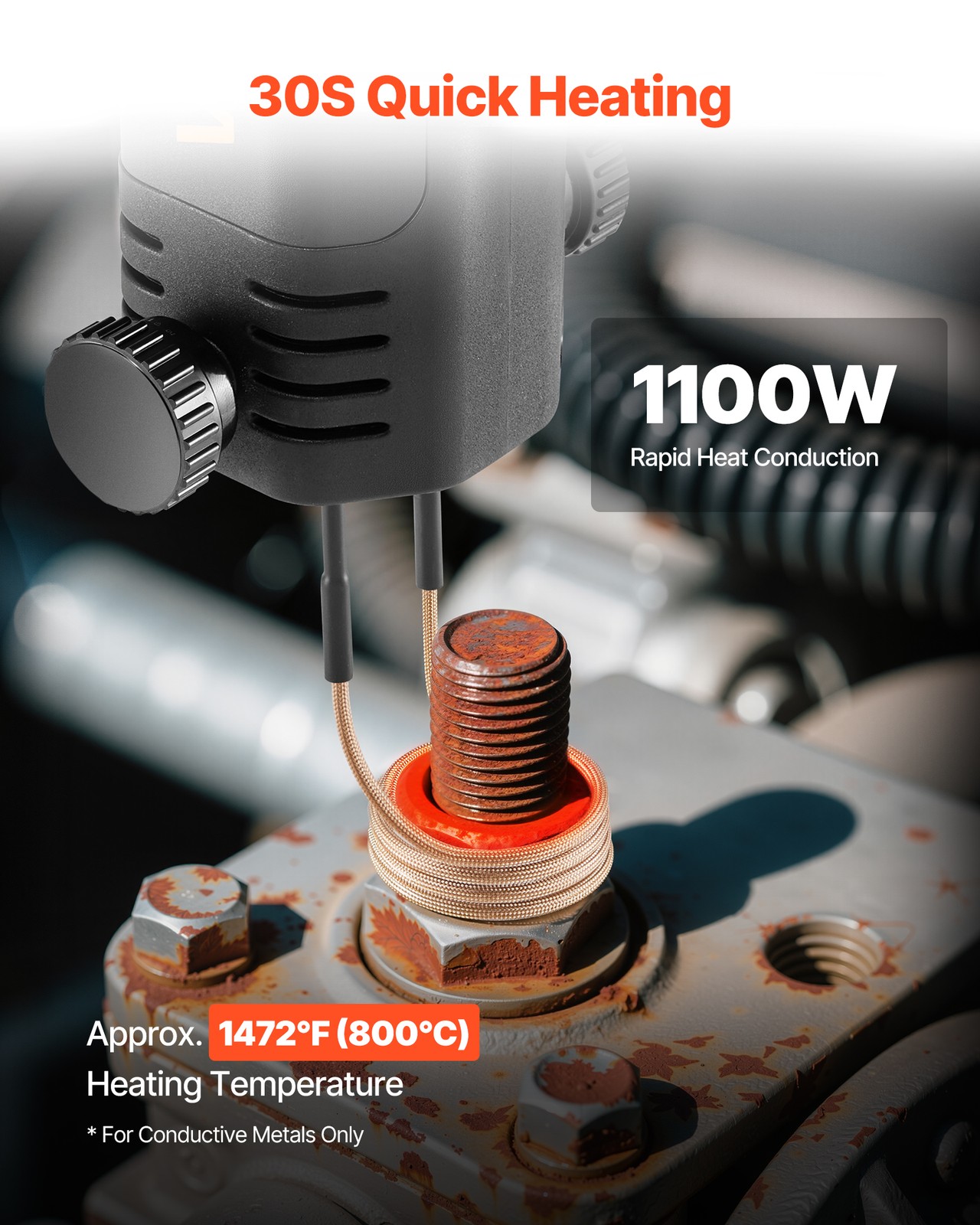 VEVOR Induction Heater Bolt Removal Magnetic Kit Rusty Screw Removing 1100W 110V