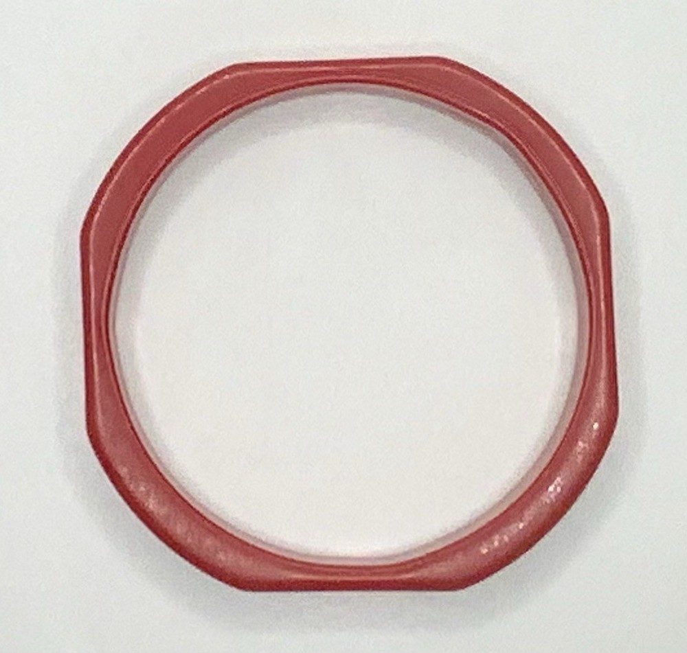 Vintage Deep Cherry Red Octagonal Bakelite Bangle Bracelet ~ Tested