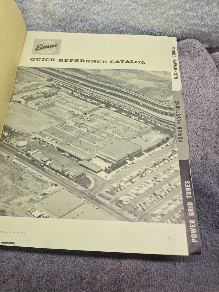 Vintage EIMAC 1963 Quick Reference Catalog Manual Eitel-McCullough Tubes