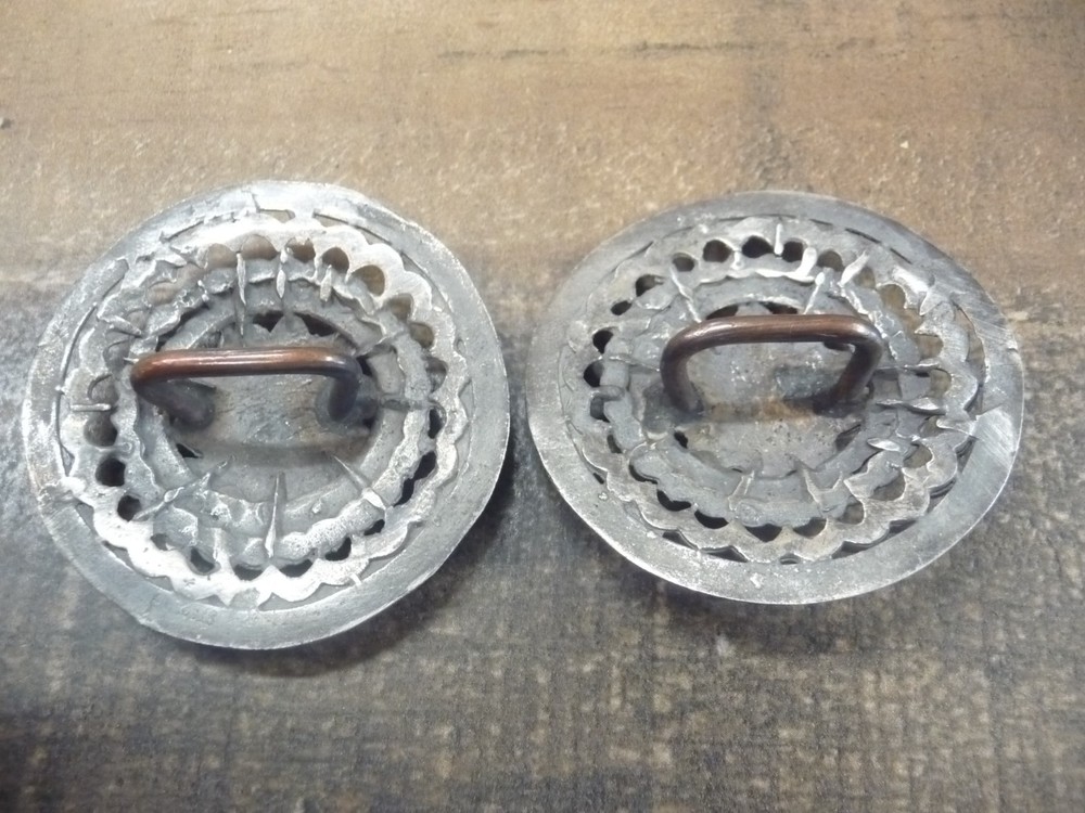 2 1/8" pair of Solid Sterling Silver Conchos