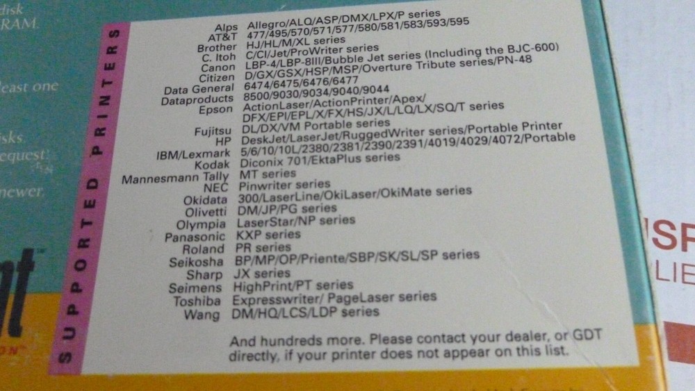 Vintage GDT PowerPrint Mac Printer Driver Software for PC Printers Version 2.5.2