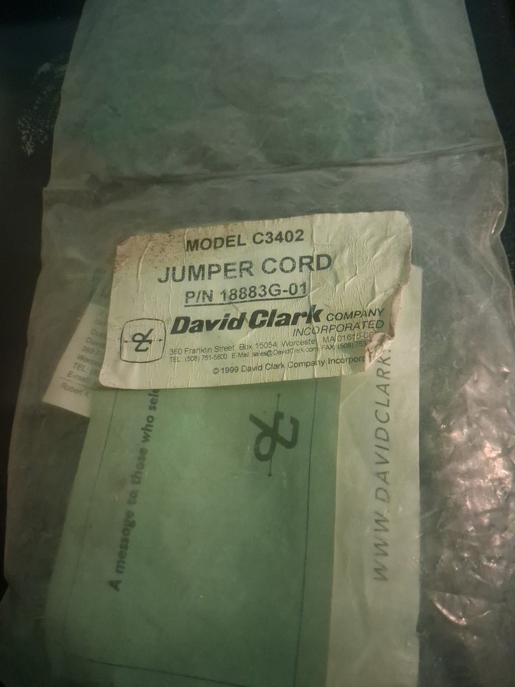 David Clark Jumper Cord Model C3402