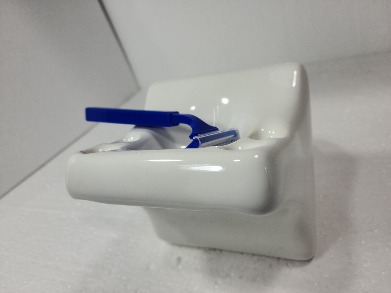 Vintage Bright White Ceramic Toothbrush Holder Tumbler Cup Tray Daltile 0190