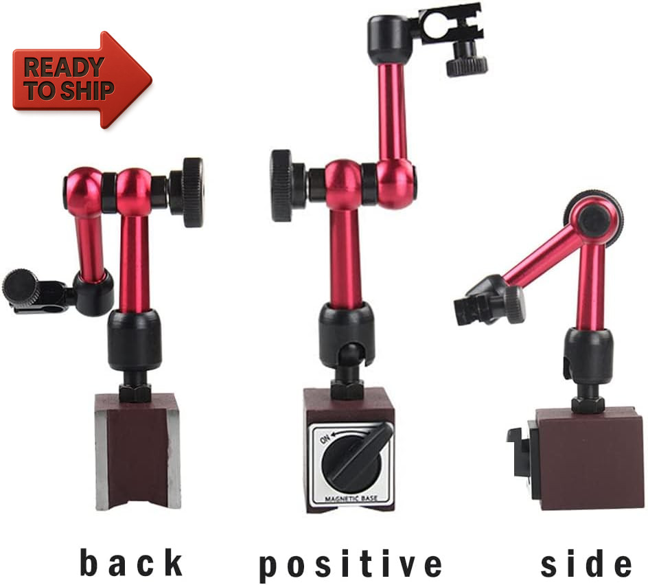 Oudtinx Red Adjustable Magnetic Base Holder for Digital Dial Indicator