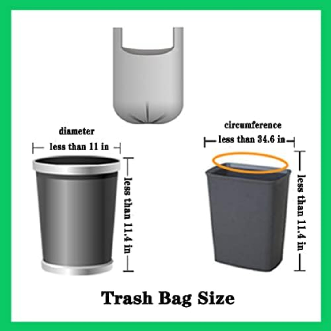 100 PCS 4 Gallon Trash Bags Kitchen Trash Bags Small Garbage Rubbish Bags 5 Roll